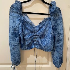 Blue Cheetah Crop Top